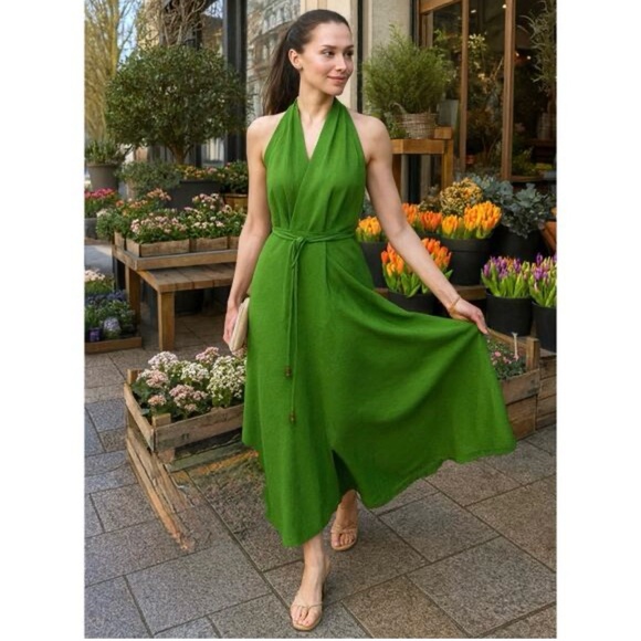 BLOGGERS FAVORITE Zara Vibrant Green Maxi Dress - Picture 8 of 15